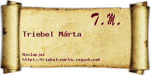 Triebel Márta névjegykártya