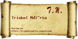 Triebel Márta névjegykártya